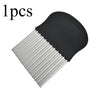 Crinkle Wavy Slicer Knife - Stainless Steel Waffle Fry Cutter for Vegetables and Potatoes