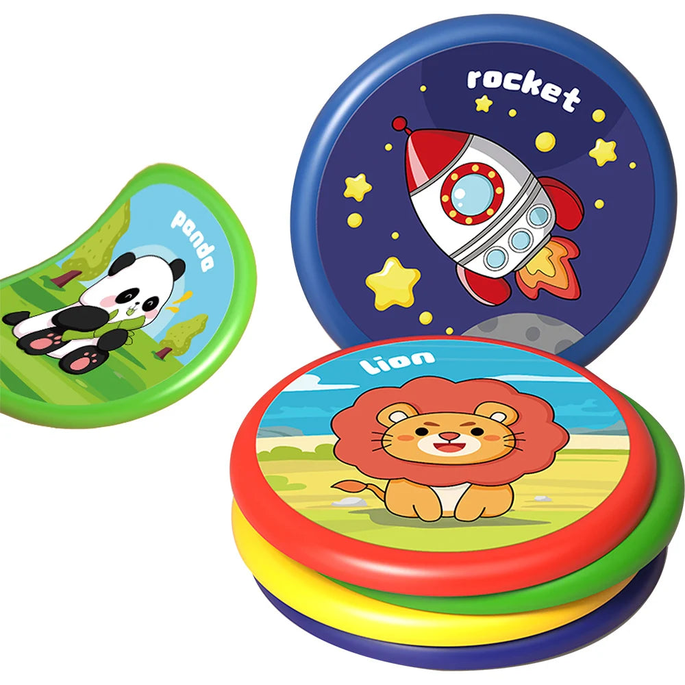 Kids Soft Flying Disc Toy — Cartoon Floppy Disk Design, 8-Inch (20 cm) Soft Plastic Frisbee for Ages 3-12, Parent-Child Interactive Play