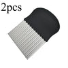 Crinkle Wavy Slicer Knife - Stainless Steel Waffle Fry Cutter for Vegetables and Potatoes
