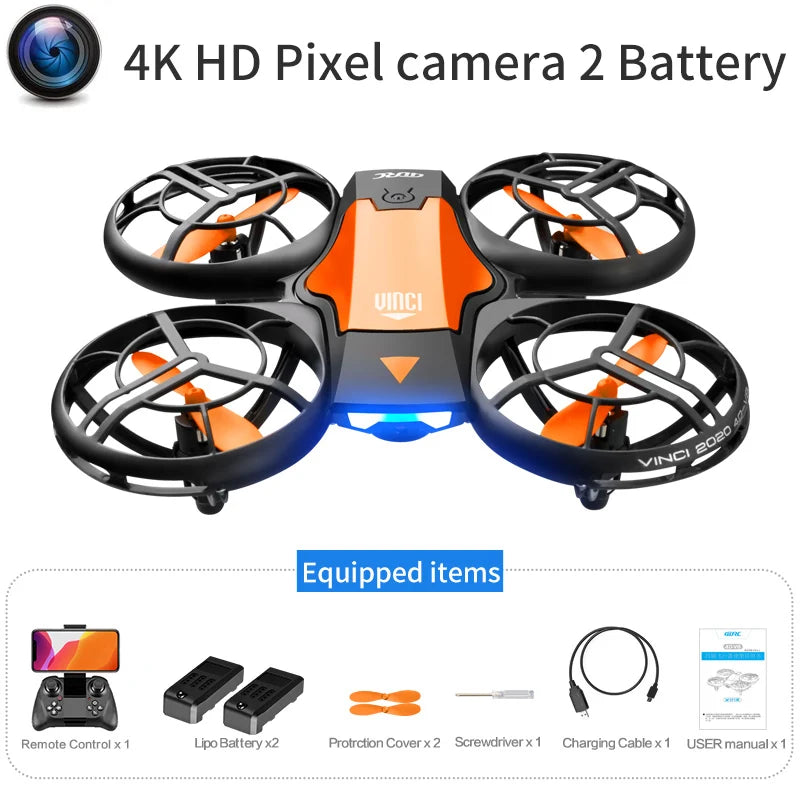 4DRC V8 Mini Drone – 6K HD Wide Angle Camera WiFi FPV RC Helicopter Toy
