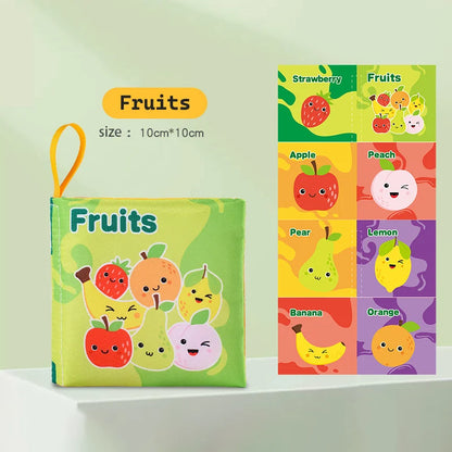 Soft Baby Fabric Book - Interactive Sensory Activity Cloth Book for Babies, First Educational Montessori Early Learning Game
