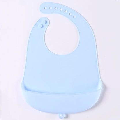 1-Piece Silicone Baby Bib – Waterproof Solid Feeding Bib for Toddlers, Boys & Girls, Saliva-Proof Lunch Apron - Kidzy Market