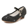 Girls Glitter Crystal High Heel Sandals – Princess Buckle Dance & Party Shoes