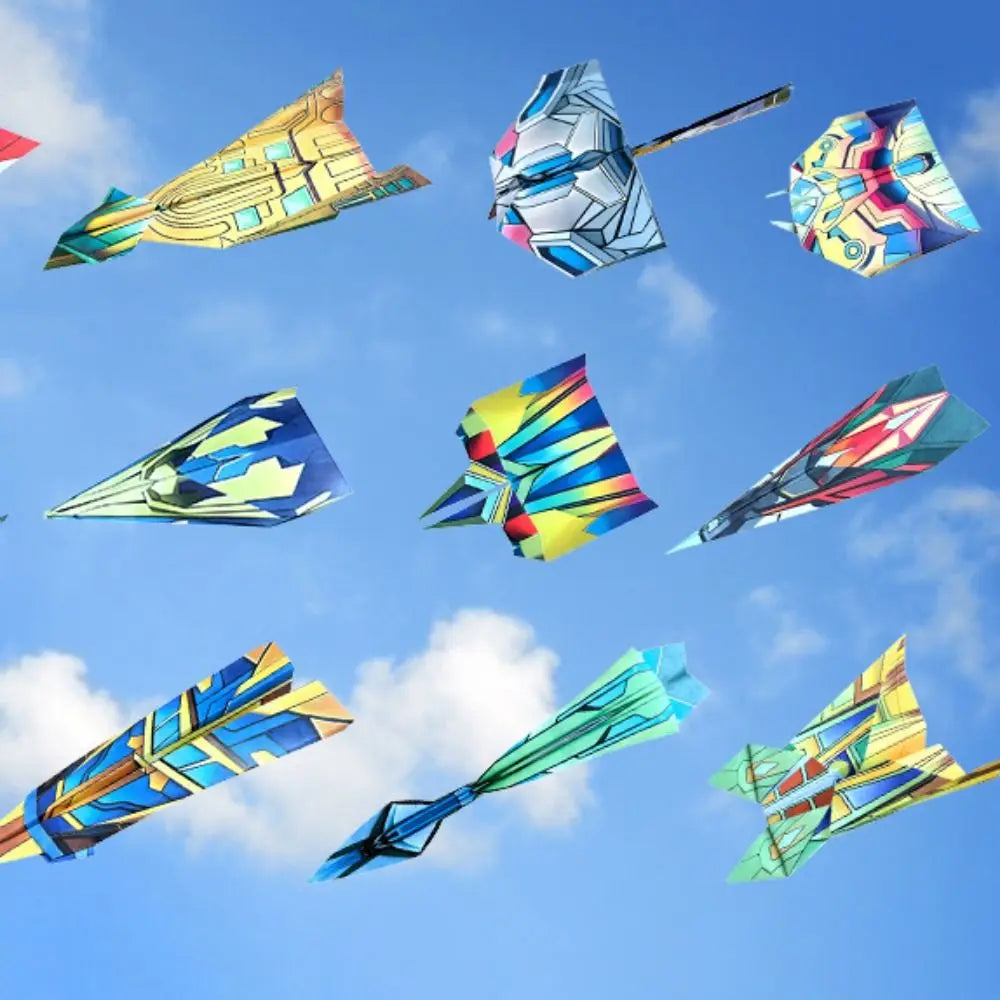 Handmade Paper Airplane Origami Set Montessori 3D Folding Versatile Paper Aircraft Toy