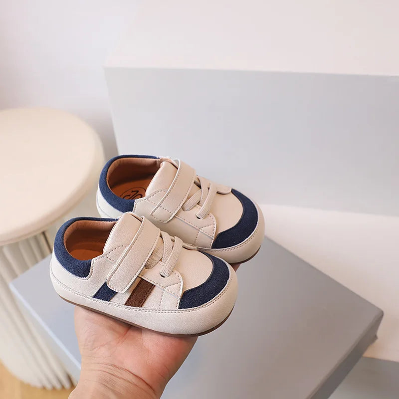DIMI Spring/Autumn Baby Toddler Shoes Soft Breathable Microfiber Leather Infant Sneakers 0-3 Years Flat Walker Shoes
