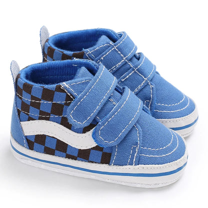 Newborn Baby Canvas Shoes – Anti-Slip Soft Sneakers for Baby Boys & Girls, Multi-Color Toddler First Walkers Crib Shoes