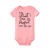 “My Aunt Says I’m Perfect” Letter Printed Infant Toddler Jumpsuit – Summer Newborn Bodysuit – Funny Auntie Baby Clothes – Baby Shower Gifts