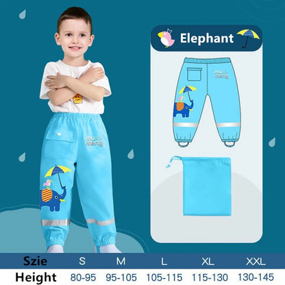 Waterproof Girls BWaterproof Toddler Rain Pants Windproof Mud Trousers Cartoon Dinosaur Unicorn