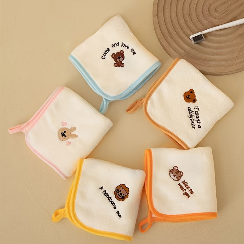 Set of 5 Soft Baby Washcloth Towels – Comfortable Square Towels & Drool Bibs for Newborns & Infants - Kidzy Market