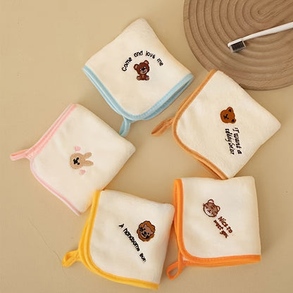 Set of 5 Soft Baby Washcloth Towels – Comfortable Square Towels & Drool Bibs for Newborns & Infants - Kidzy Market