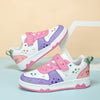 CHTAPPILIAR Kids' Low-Top Basketball Shoes – Breathable PU Upper, Star Print with Pink Accents, Hook-and-Loop Closure, Lightweight TPR Sole, All-Season Sports & Casual