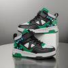 Kids High-Top Sneakers with Hook-and-Loop Closure — Vintage Geometric Print, Breathable Non-Slip Running & Casual Shoes for Boys & Girls