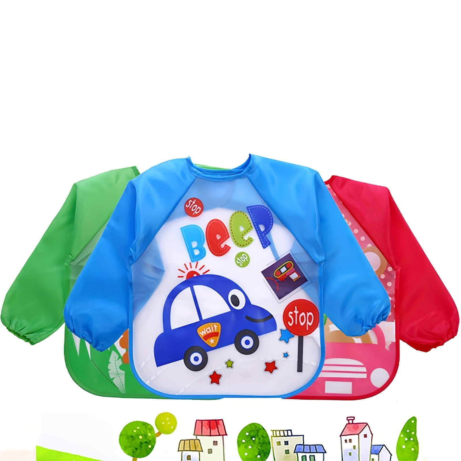 1pc 3D-Printed Waterproof Baby Bib – No-Wash, Mess-Free Feeding & Playtime Coverall, EVA Material, Multicolor – Perfect Easter Gift - Kidzy Market