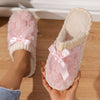 Women's Plush Winter Slippers – Cozy Indoor Home Slippers with Non-Slip PVC Sole, Soft Fabric Upper, Hand Washable