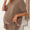 Women's Maternity Pajama Set — 2-Piece Loose Short-Sleeve Top & Shorts Loungewear