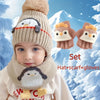 3-Piece Winter Set – Cartoon Penguin Knit Hat, Scarf & Gloves for Infants – Warm Fleece, Windproof Ear Flaps, Snap Closure – Christmas Theme for Boys & Girls - Kidzy Market