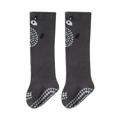 1 Pair Baby Socks - Winter Cartoon Animal Graphic Anti-Slip Stockings for Babies