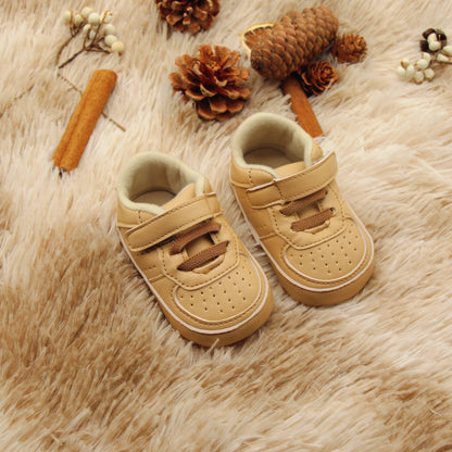 Newborn Baby Boys Premium Soft Sole Mid-Top Infant Prewalker Toddler Sneakers