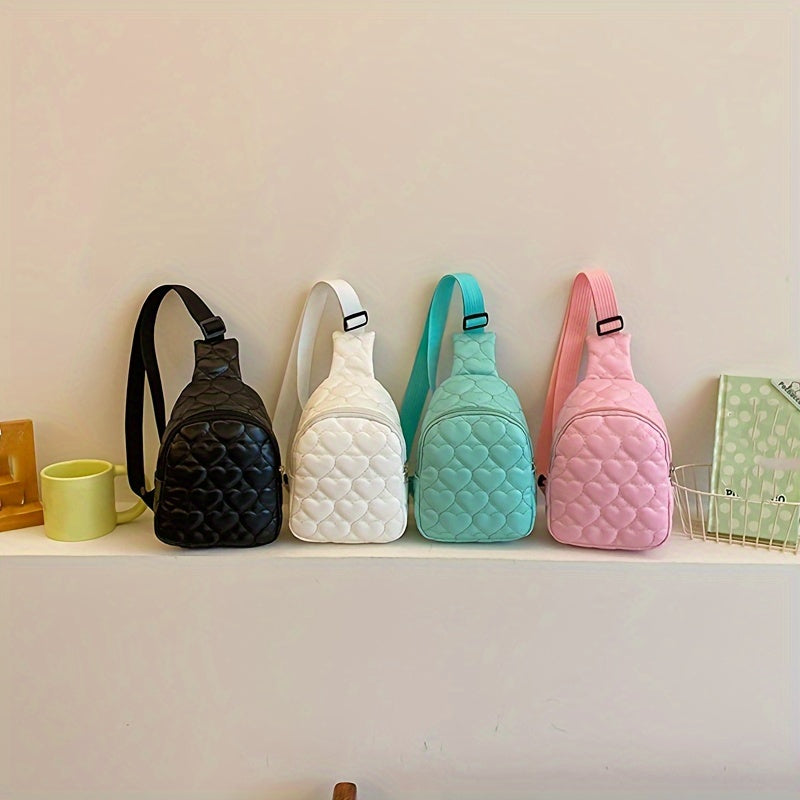 Trendy Chic Quilted Waist Bag for Girls - Lightweight PU Crossbody Chest Bag with Adjustable Strap, Zip Closure - Perfect for Everyday Use & Commuting | Fashionable Solid Color PU Material Bag - Kidzy Market