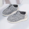 Kids Breathable Woven Knit Canvas Loafers — Non-Slip Elastic Slip-On Casual Sneakers for Boys & Girls