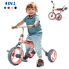 4-in-1 Toddler Tricycle & Balance Bike – Folding with Removable Pedals, Balance Training for Ages 2+, Blue