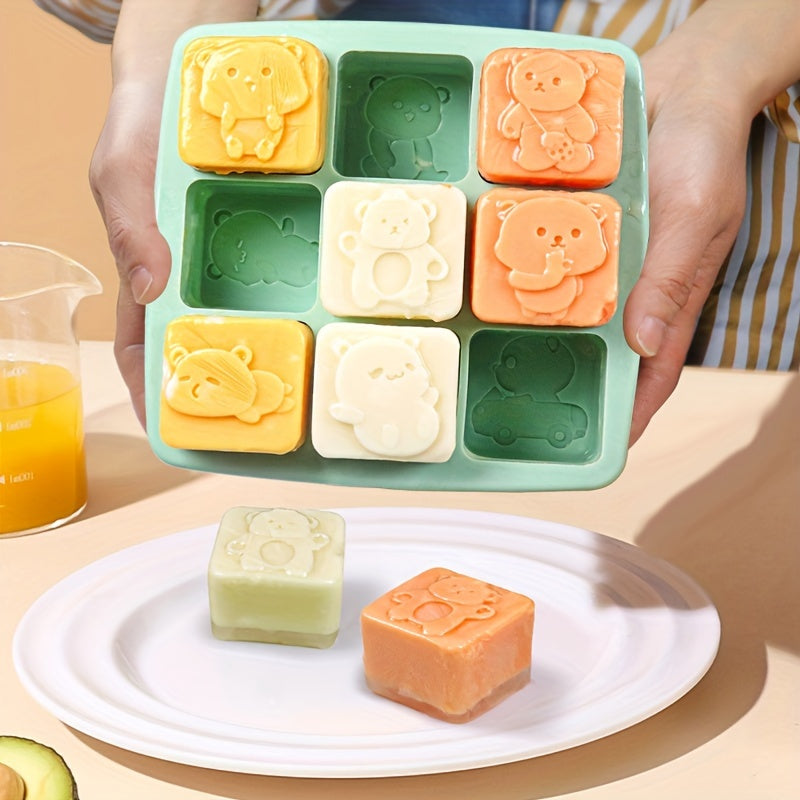 GOXAWEE Silicone Freezer Tray – Baby Food Storage Container & Ice Cube Mold with Lid – Stackable Breast Milk & Teething Popsicle Mold for Homemade Purees, Ice Cream, Chocolate & Snacks