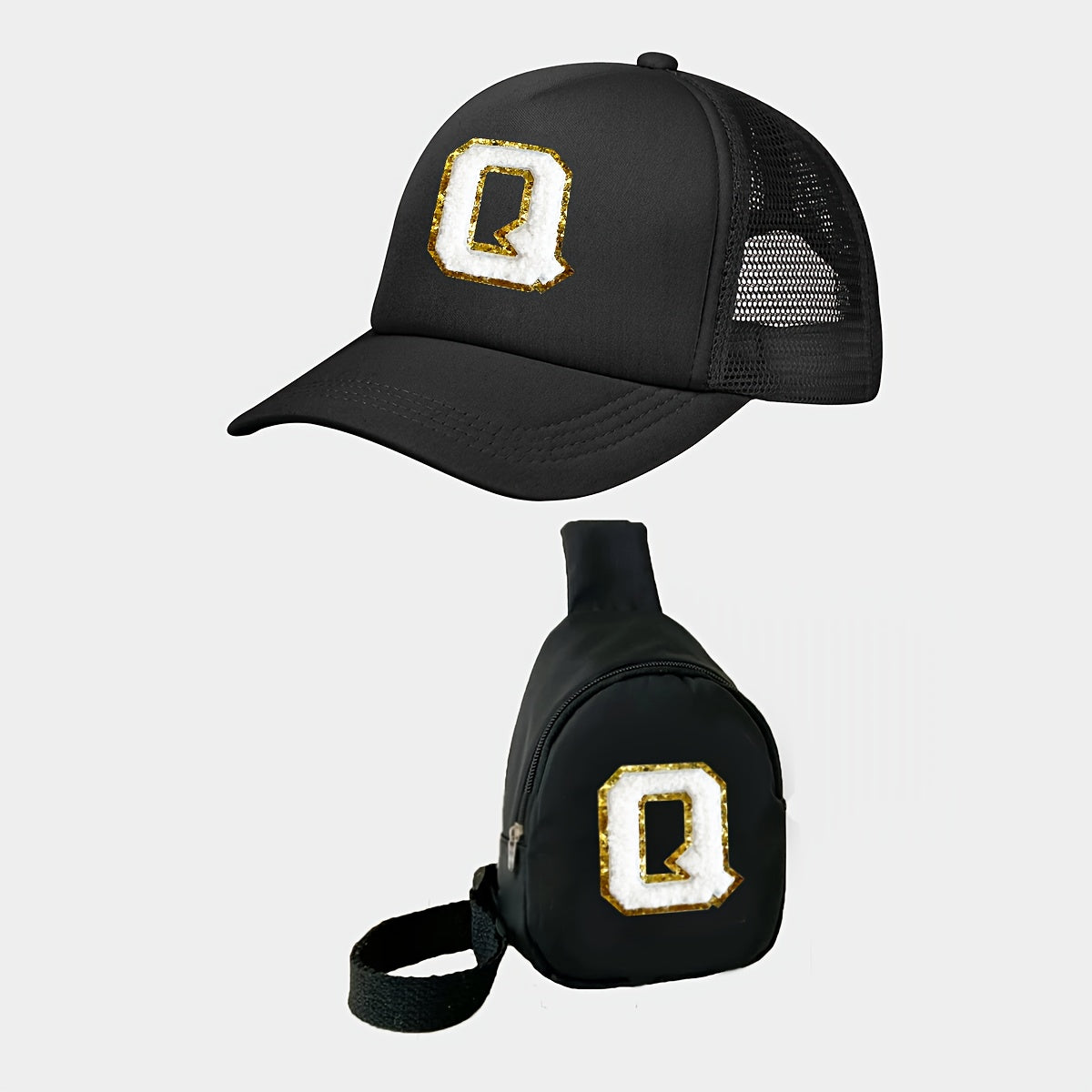 Kids Alphabet Baseball Cap & Shoulder Bag Set – Trendy & Breathable Polyester, Adjustable Buckle Closure, Perfect for All Seasons & Casual Wear, Ideal Gift for Boys & Girls (Ages 3-14) - Kidzy Market