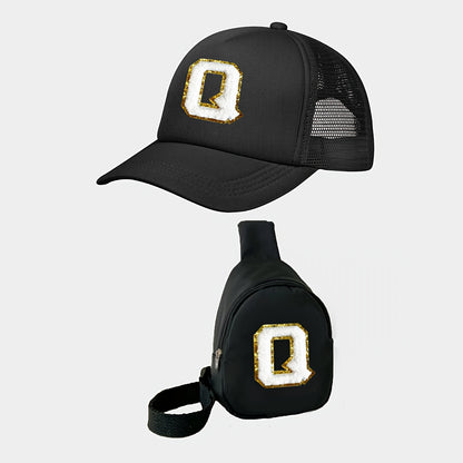 Kids Alphabet Baseball Cap & Shoulder Bag Set – Trendy & Breathable Polyester, Adjustable Buckle Closure, Perfect for All Seasons & Casual Wear, Ideal Gift for Boys & Girls (Ages 3-14) - Kidzy Market