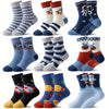 9 Pairs Youngsters Boys Non-Slip Fuzzy Slipper Socks with Grips - Soft Plush Warm Crew Winter Socks with Fun Astronaut & Space Designs | All-Season Cozy Indoor Socks for Youngsters, Machine Washable, Non-Slip Playful Pattern