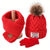 3-Piece Set – Youngsters' Knitted Beanie, Scarf & Gloves with Extra Fleece for Warmth – Perfect for Autumn & Winter - Kidzy Market