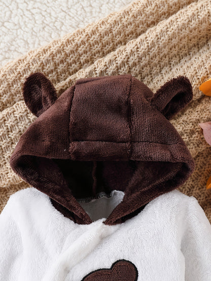 Baby Body Suit with Foot Bag – Newborn Plush Thickened Winter Bodysuit (Warm and Cozy Underwear)