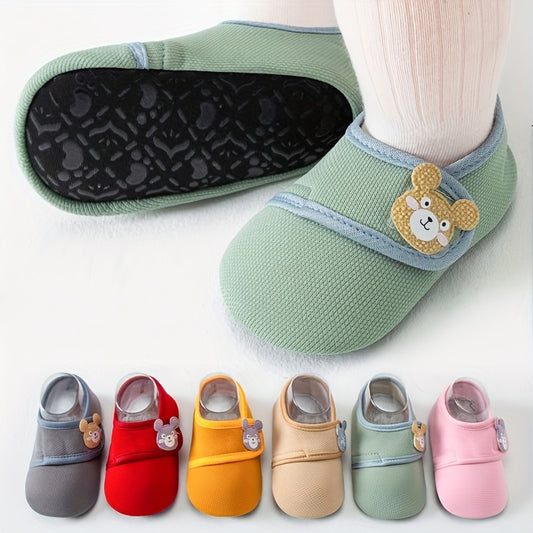 Non-Slip Soft Sole Youngsters & Toddlers Floor Socks - Cute Bear Design | Breathable Knit for Boys & Girls | Perfect for First Steps