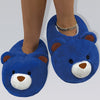 Polar Bear Plush Kids Slippers - Cozy Indoor Slip-On Shoes for Teens & Youth, Blue & Purple Tie-Dye, Warm Fabric, Anti-Slip