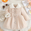 Baby Girls' Fleece Jacket — Plush Turtleneck, Button Front & Bow Accent | Thick Fall/Winter Coat (0-3 Years)