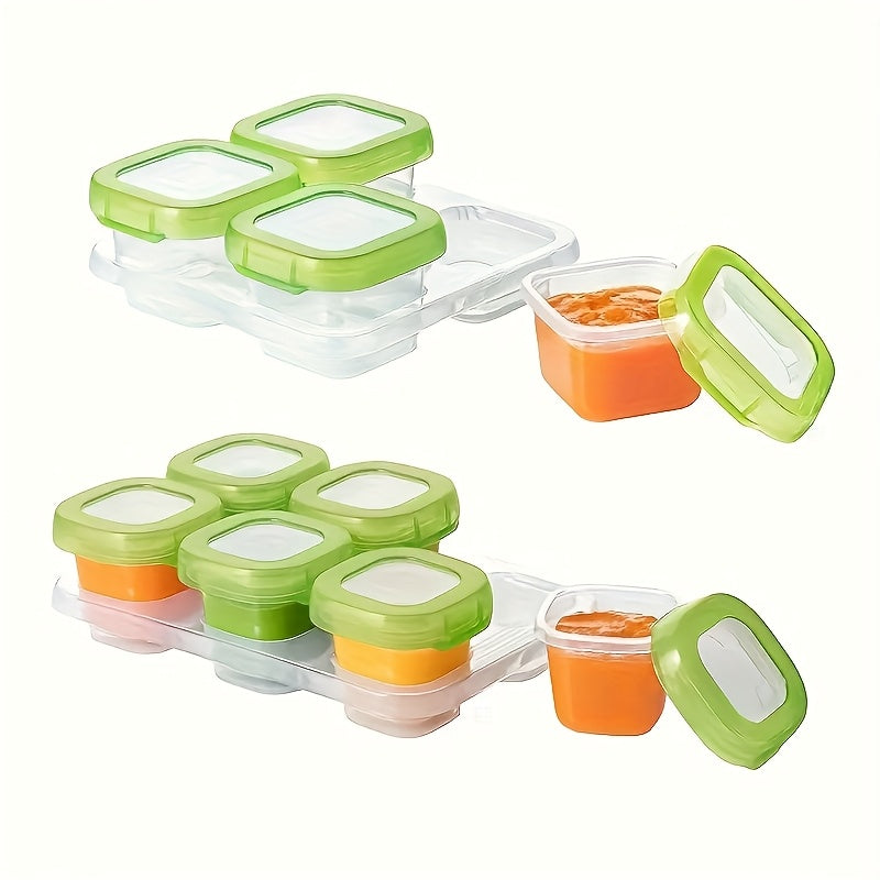 Set of 10/6/4 Sealed Lids Portable Baby Food Storage Containers, Ideal for Family Trips, Freezer Safe Mini Snack Bowls with Compartments for Toddlers