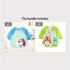 Waterproof Long-Sleeve Baby Smock – Reversible Cartoon Feeding Bib Apron for Toddlers & Kids - Kidzy Market