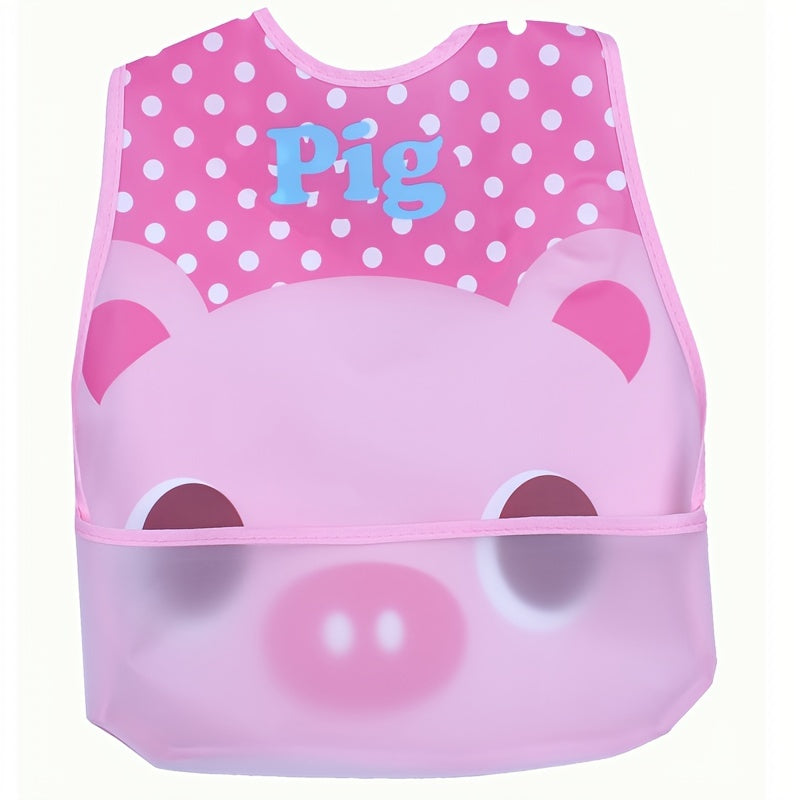 Waterproof Baby Feeding Bib with Pockets – Cute Cartoon Designs, Dirt-Resistant EVA Material for Toddlers & Kids - Kidzy Market