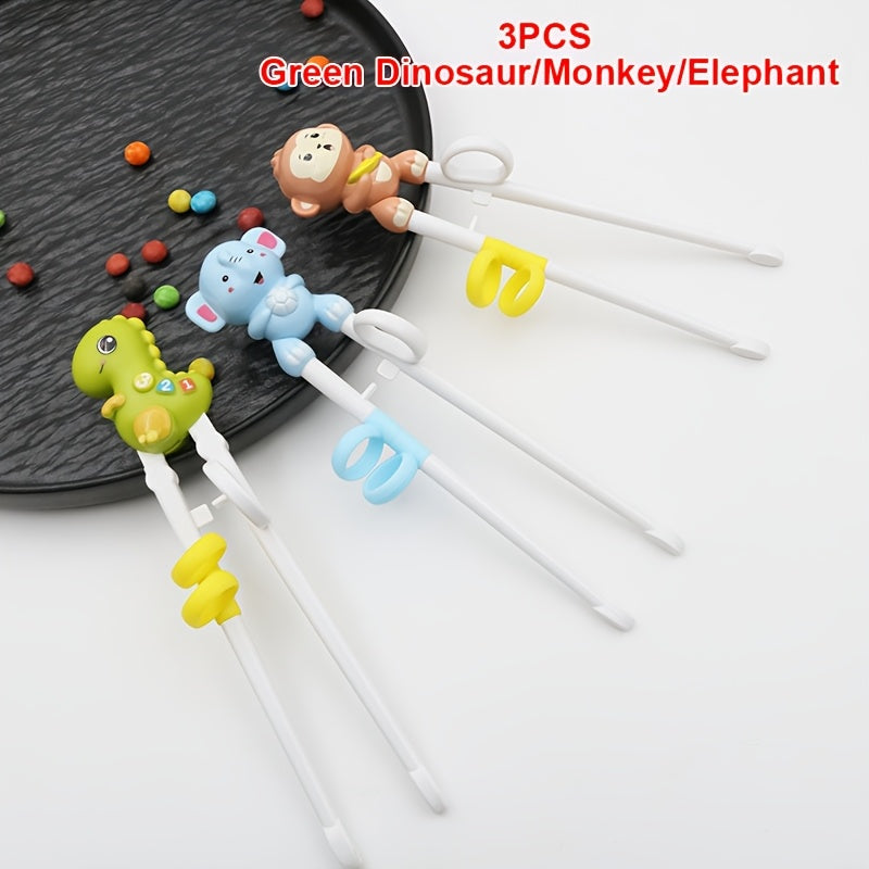 Dinosaur-Shaped Training Chopsticks for Kids – Reusable & Colorful Learning Utensils for Beginners, Easy-Grip Design