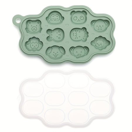 Baby Food Storage Container, BPA-Free Silicone Freezer Tray with Clip-On Lid for Breast Milk & Homemade Food Storage, Ideal for Vegetable & Fruit Purees