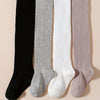 Girls' 4-Pack Striped & Solid Pantyhose - Soft Polyester-Spandex Blend, All-Season