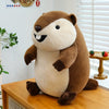 Lifelike Groundhog Plush Toy - Long Soft Fur Stuffed Animal, Brown & White Cuddly Home Decor & Gift