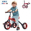 4-in-1 Toddler Tricycle & Balance Bike – Folding with Removable Pedals, Balance Training for Ages 2+, Blue