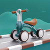 MOVEBO 4-Wheel Balance Bike for Toddlers — Silent Non-Pedal Ride-On Tricycle, 10–36 Months, Indoor/Outdoor Toddler Bike, Red & Dark Green
