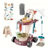 Kids Pretend Cleaning Toy Set – Broom, Mop, Dustpan, Brush, Bucket & Rolling Cleaning Cart