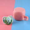 2-Pack Silicone Baby Pacifiers (Newborn 0+ Months) with Portable Travel Case - Mixed Colors