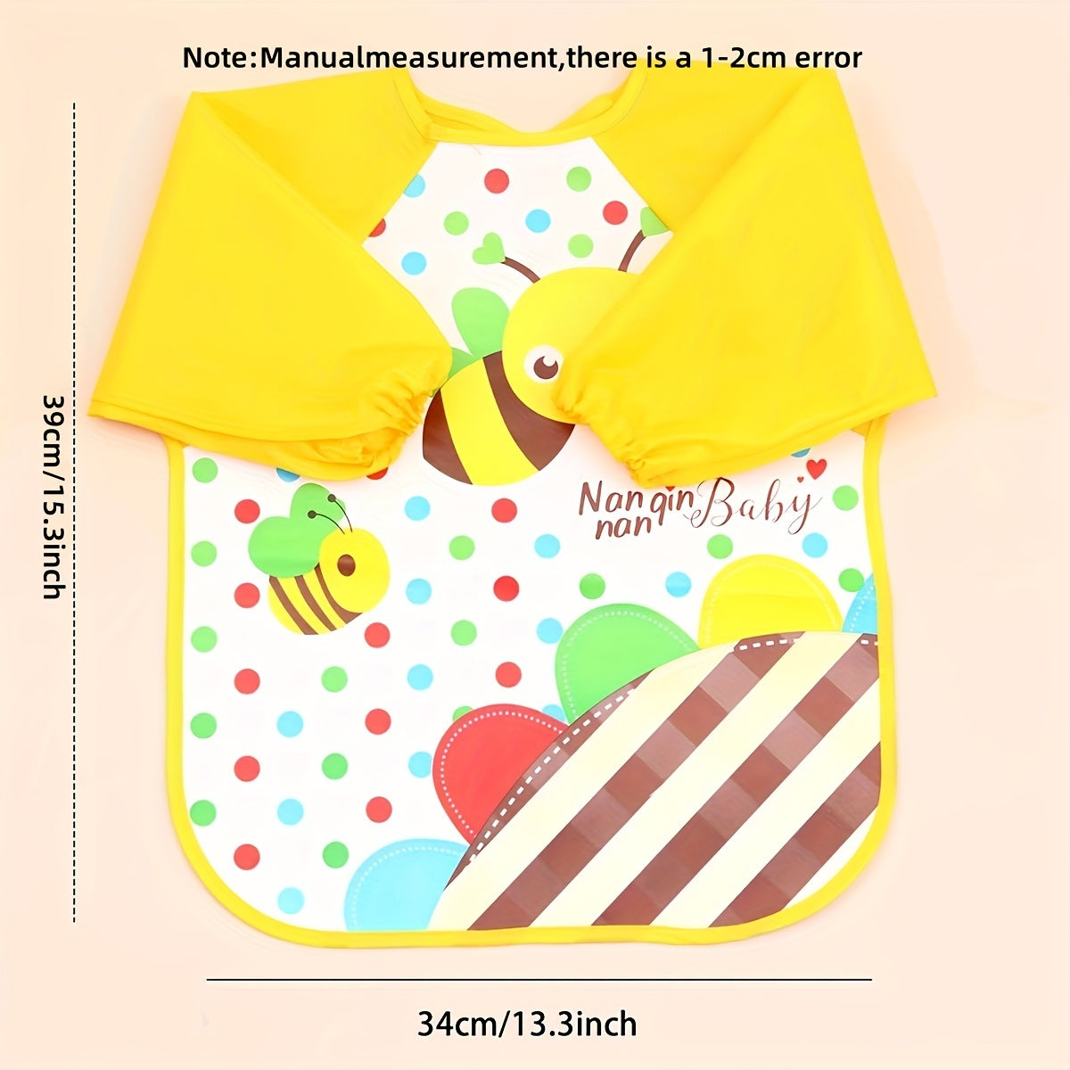 Waterproof Long-Sleeve Baby Smock – Reversible Cartoon Feeding Bib Apron for Toddlers & Kids - Kidzy Market