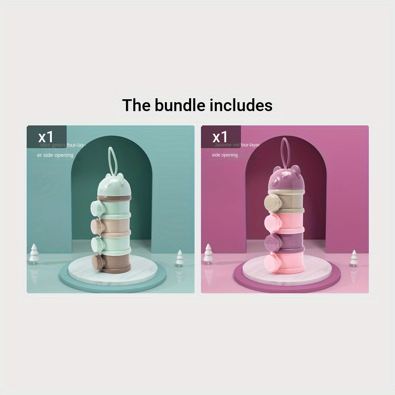 Sonkpuel 3/4pcs Reusable Baby Formula Milk Storage Containers – Portable Round Snack Boxes for Infants & Toddlers, Hand Washable Food Dispenser
