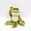 Green Plush Frog Stuffed Animal with Red Heart - Soft Polyester, Expressive Eyes & Flexible Limbs, Cute Gift for Kids & Home Decor
