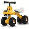 Toddler 4-Wheel Balance Bike (12–24 Months) — Tiger Design, 9 in Wide All-Terrain Wheels, Safety Belt, Non-Toxic No-Pedal Ride-On, Easy Assembly