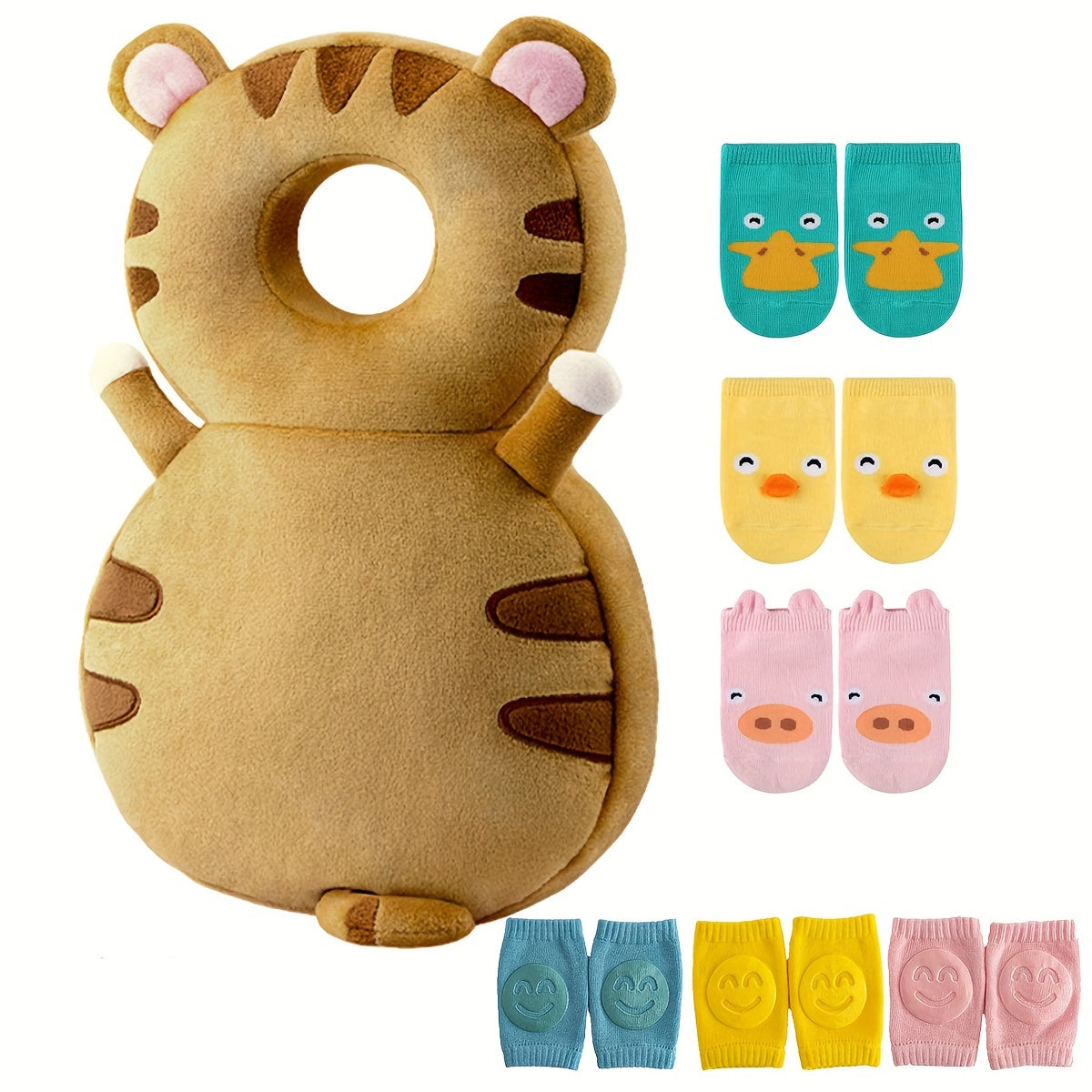 MORFONE Animal-Shaped Children’s Walking Set with Knee Pads & Socks - Winter Crawling Clothing for Kids | Perfect Gift for Relatives & Friends with Babies
